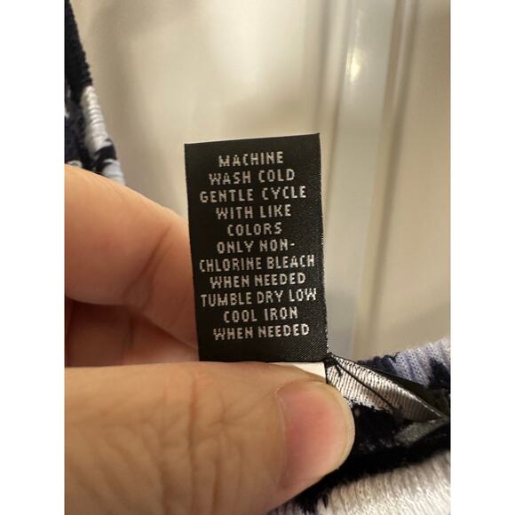 INC International Concepts Off the Shoulder Ruffle Blue Ikat Maxi Dress Sz S - Picture 12 of 14